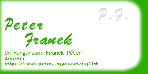 peter franek business card