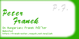 peter franek business card